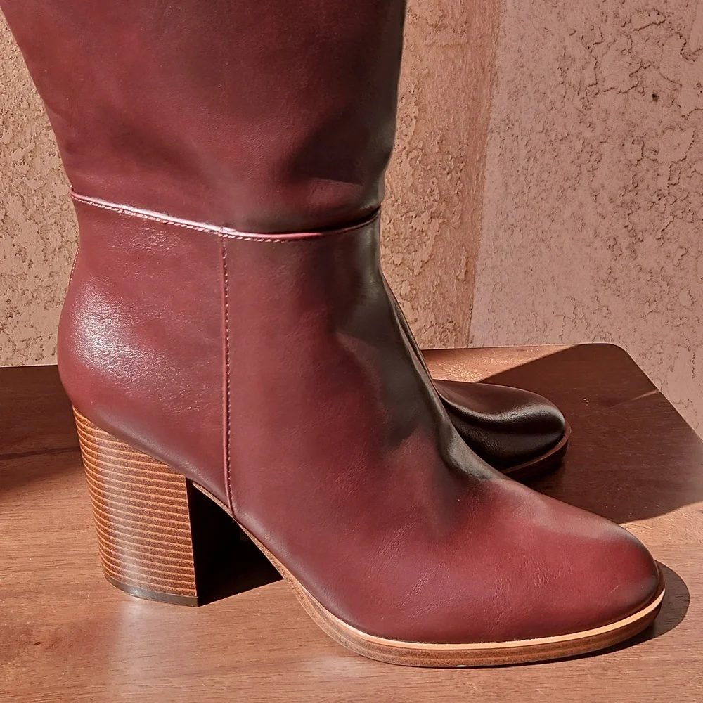 Unisa Unlanna Wine Knee Tall Heels Boots 11